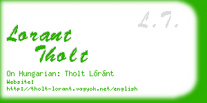 lorant tholt business card